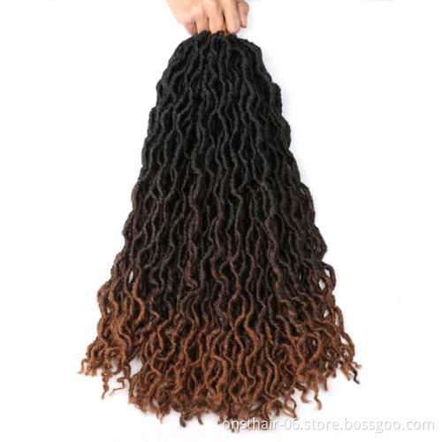 MYZYR Faux Locs Crochet Braids Synthetic Crochet Braids Ombre Braiding Hair Bohemian Locks 18 inch 24 Stands